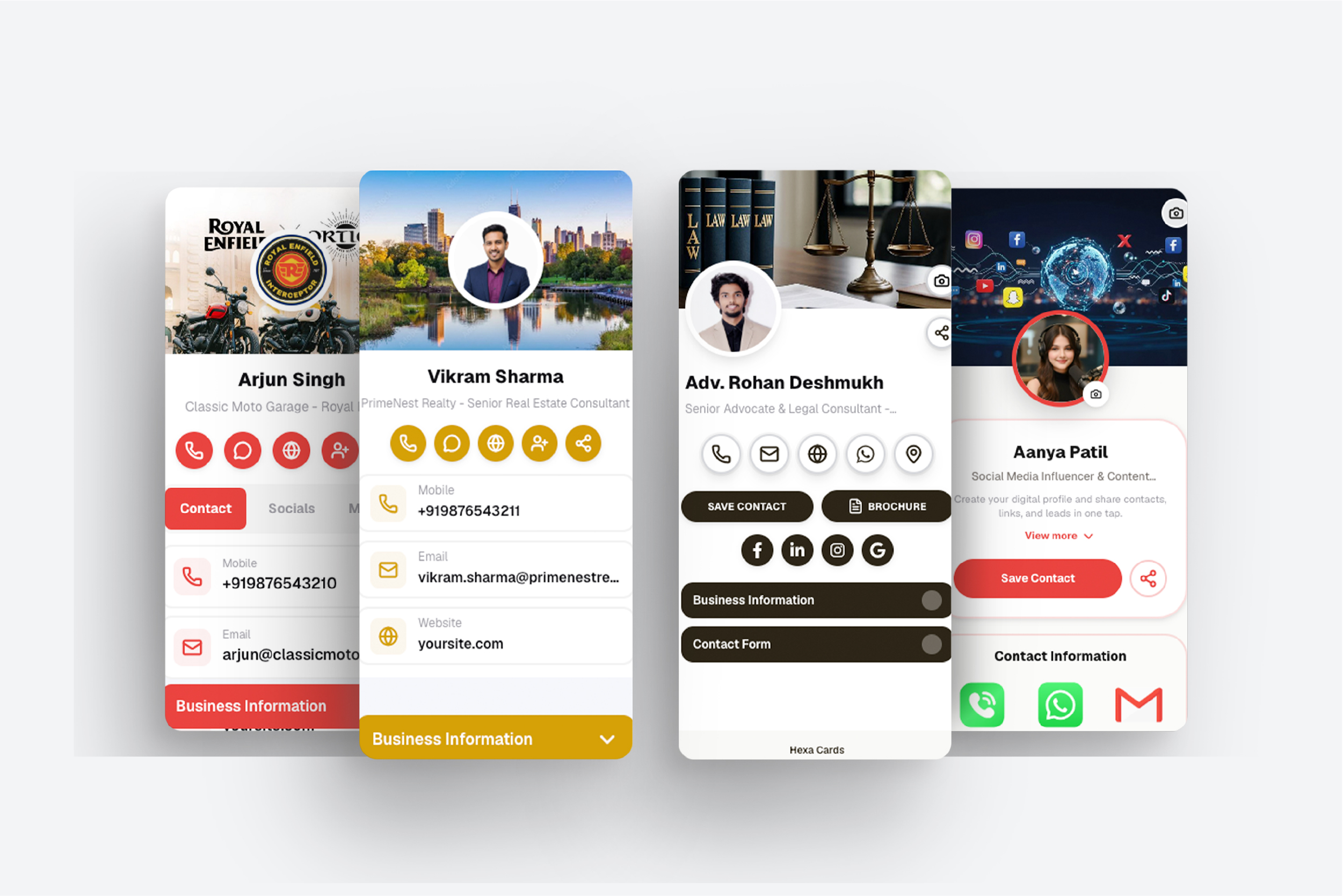 Hexa Cards digital profile